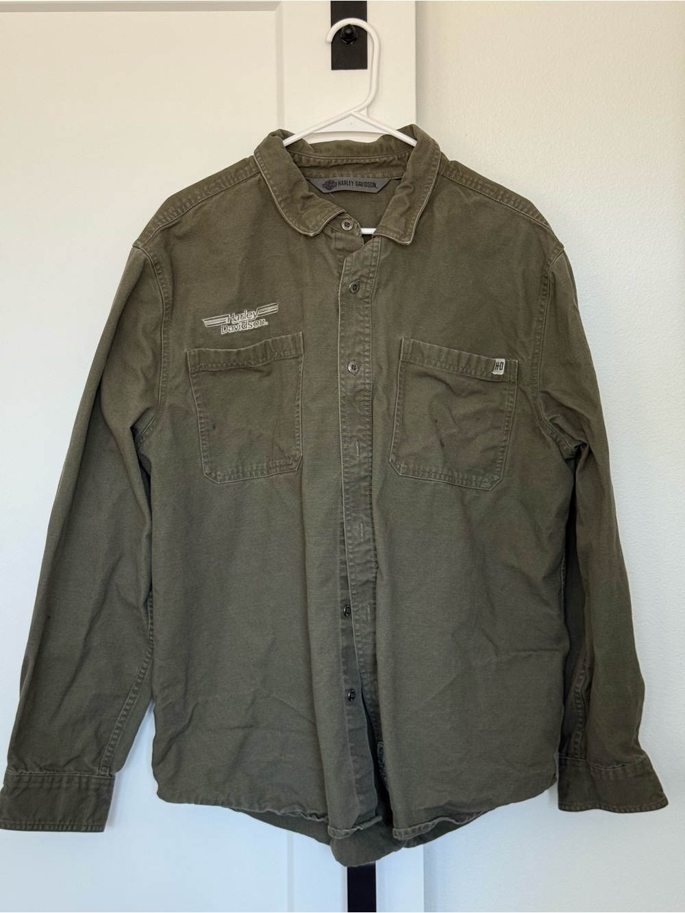 Harley Davidson Green Utility Button-Down Shirt